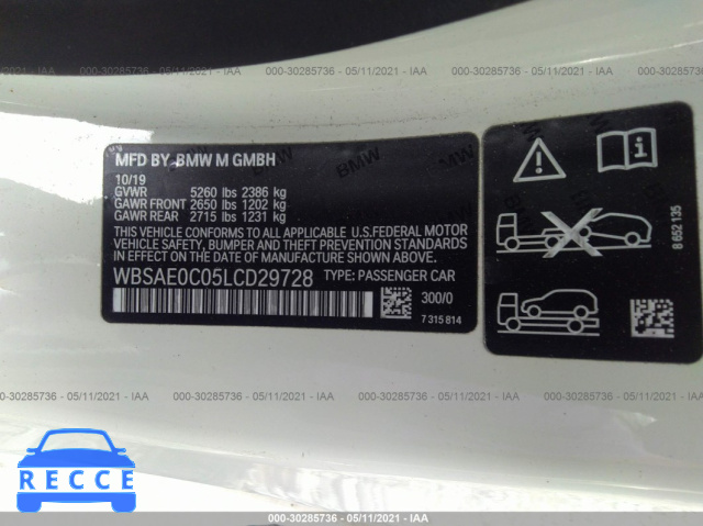 2020 BMW M8  WBSAE0C05LCD29728 Bild 8