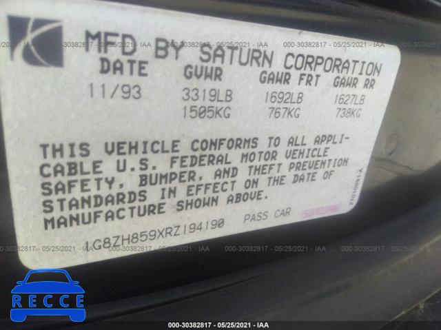 1994 SATURN SW1  1G8ZH859XRZ194190 image 8