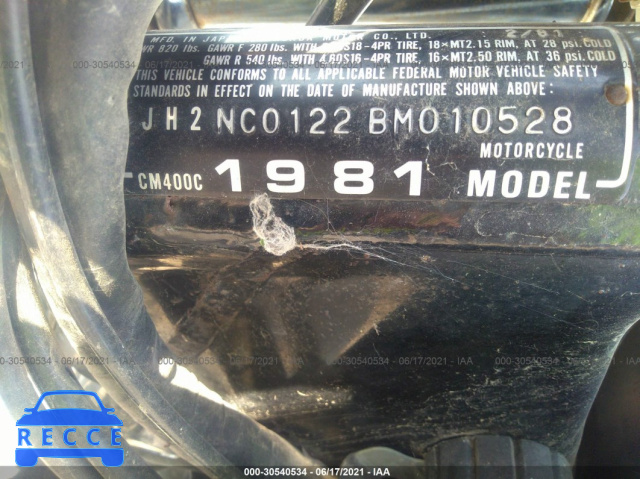 1981 HONDA CM400 C JH2NC0122BM010528 image 9