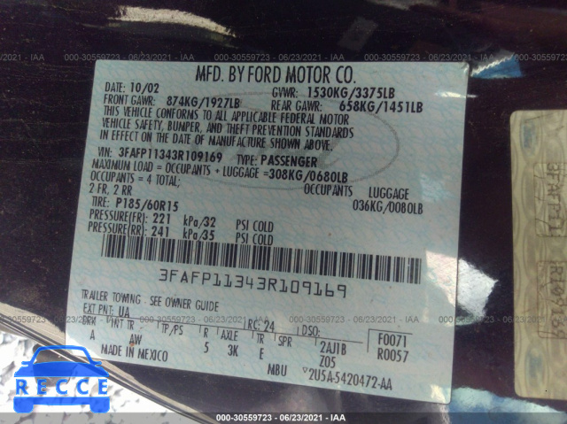 2003 FORD ZX2 ZX2 3FAFP11343R109169 image 8