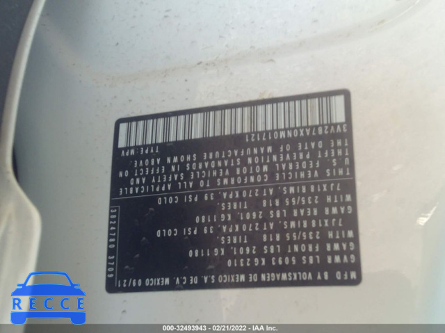 2022 VOLKSWAGEN TIGUAN SE 3VV2B7AX0NM017121 image 8