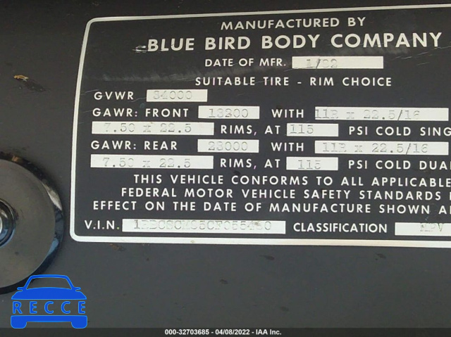 1982 BLUE BIRD MPV 1BBCSCM85CF055480 image 8