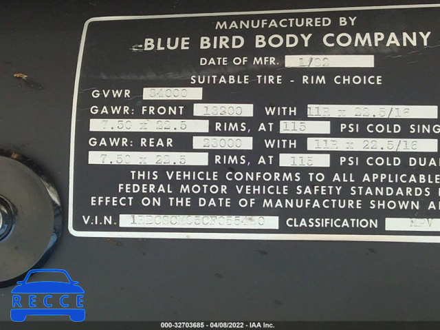 1982 BLUE BIRD MPV 1BBCSCM85CF055480 зображення 8