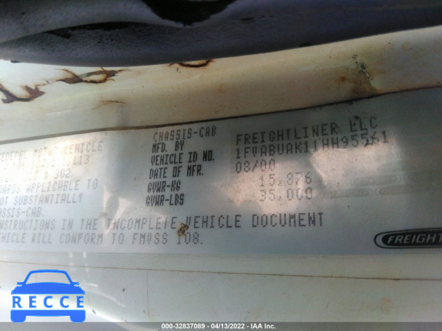 2001 FREIGHTLINER MEDIUM CONVENTIONAL FL70 1FVABUAK11HH95561 image 8
