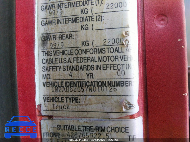 2000 MACK 700 CL700 1M2AD62C5YW010126 image 8