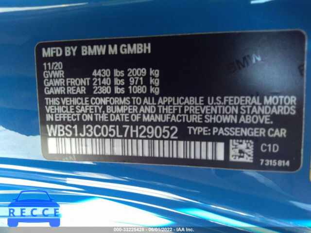 2020 BMW M2 CS WBS1J3C05L7H29052 image 8