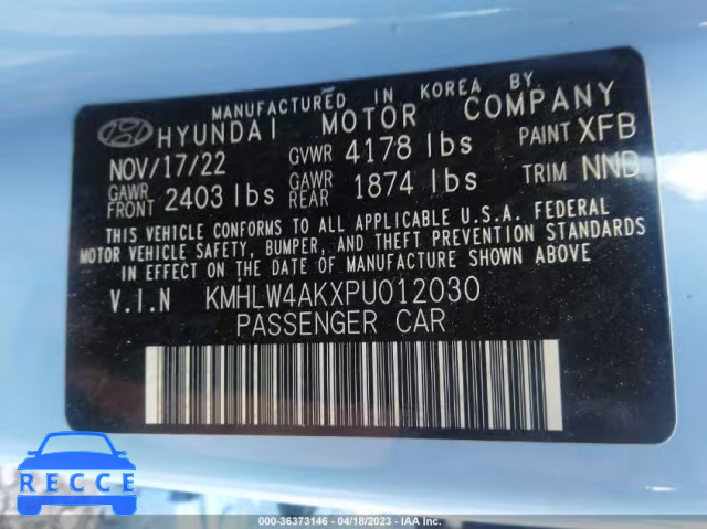 2023 HYUNDAI ELANTRA N KMHLW4AKXPU012030 Bild 8