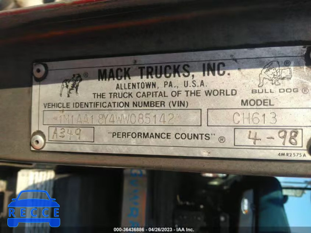 1998 MACK 600 CH600 1M1AA18Y4WW085142 image 8