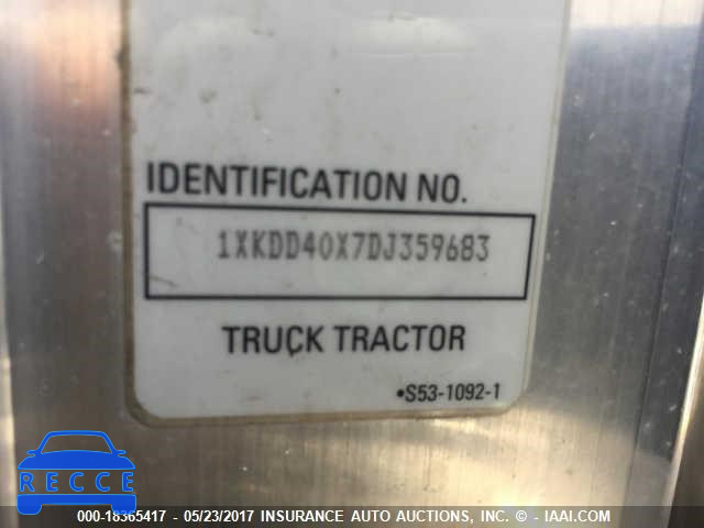 2013 KENWORTH CONSTRUCTIONON T800 1XKDD40X7DJ359683 зображення 9