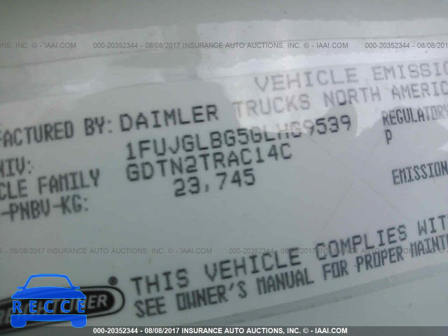 2016 FREIGHTLINER CASCADIA 125 1FUJGLBG5GLHG9539 image 9