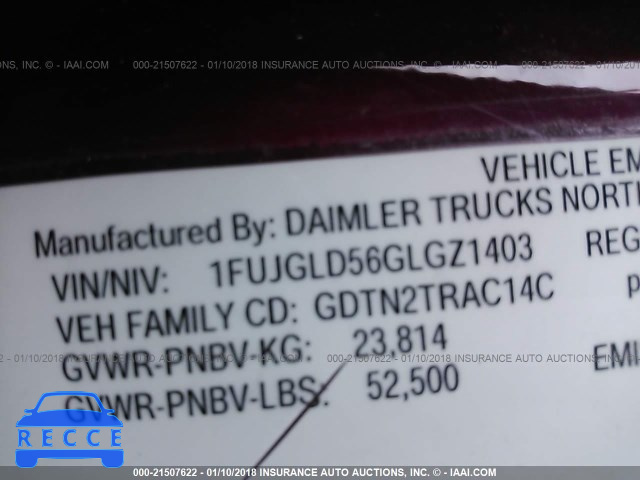 2016 FREIGHTLINER CASCADIA 125 1FUJGLD56GLGZ1403 image 9