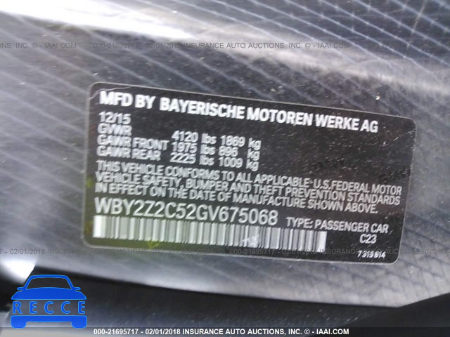 2016 BMW I8 WBY2Z2C52GV675068 image 8