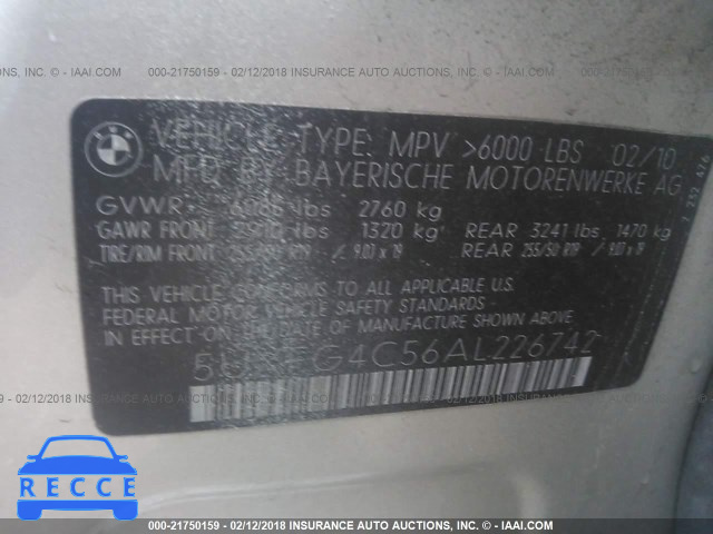 2010 BMW X6 XDRIVE35I 5UXFG4C56AL226742 image 8