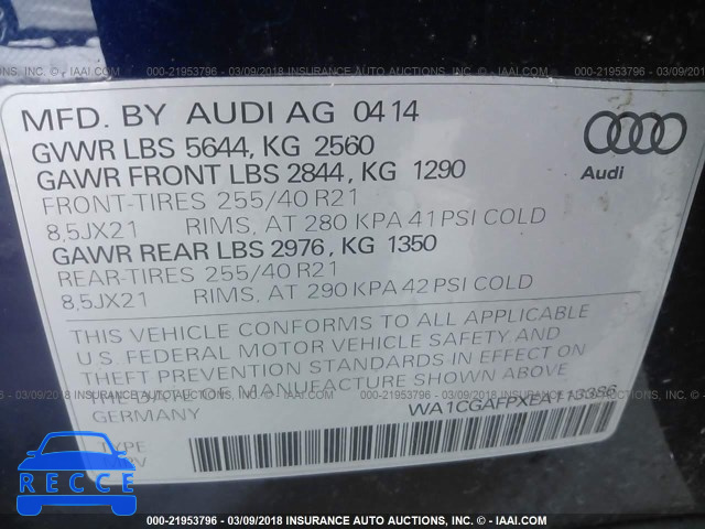 2014 AUDI SQ5 PREMIUM PLUS WA1CGAFPXEA113386 image 8