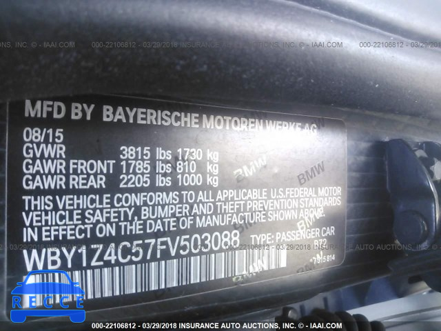 2015 BMW I3 REX WBY1Z4C57FV503088 зображення 8
