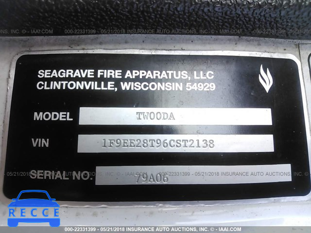 2006 SEAGRAVE FIRE APPARATUS SEAGRAVE 1F9EE28T96CST2138 Bild 8