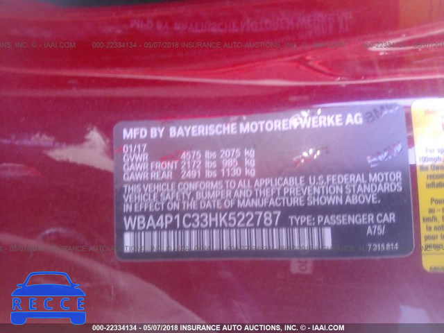 2017 BMW 440I WBA4P1C33HK522787 image 8