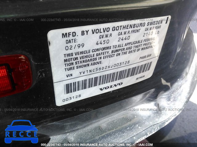 1999 VOLVO C70 TURBO YV1NC56D2XJ003128 image 8