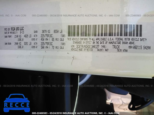 2016 RAM PROMASTER 1500 1500 STANDARD 3C6TRVAGXGE104127 image 8