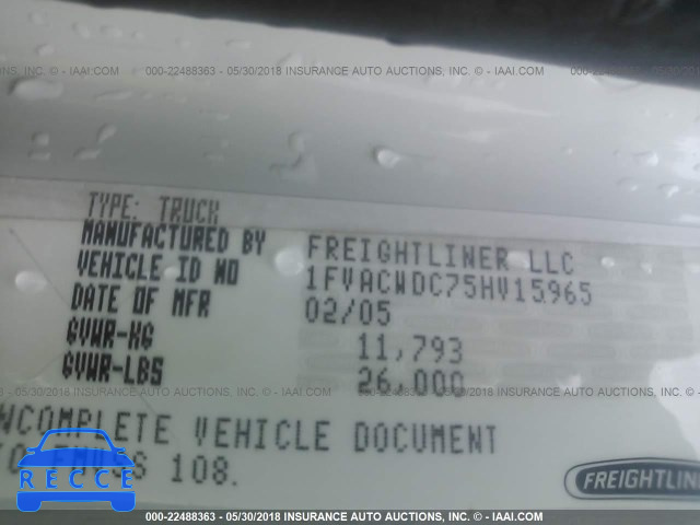 2005 FREIGHTLINER M2 106 MEDIUM DUTY 1FVACWDC75HV15965 image 9