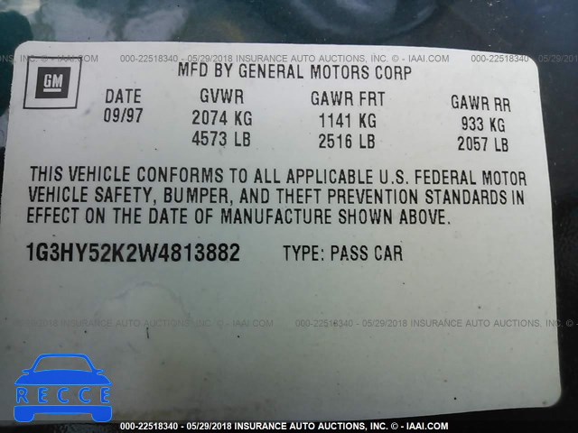 1998 OLDSMOBILE LSS 1G3HY52K2W4813882 image 8