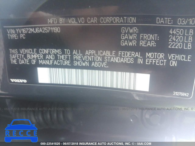 2010 VOLVO V50 T5 YV1672MJ6A2571190 image 8
