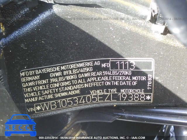 2014 BMW S 1000 RR WB1053405EZL19388 image 9