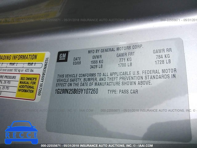 2009 PONTIAC SOLSTICE 1G2MN25B69Y107260 image 8