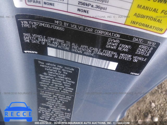 2013 VOLVO C70 T5 YV1672MC0DJ139660 image 8