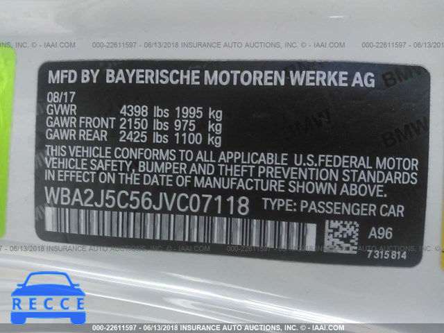 2018 BMW M240I WBA2J5C56JVC07118 зображення 8