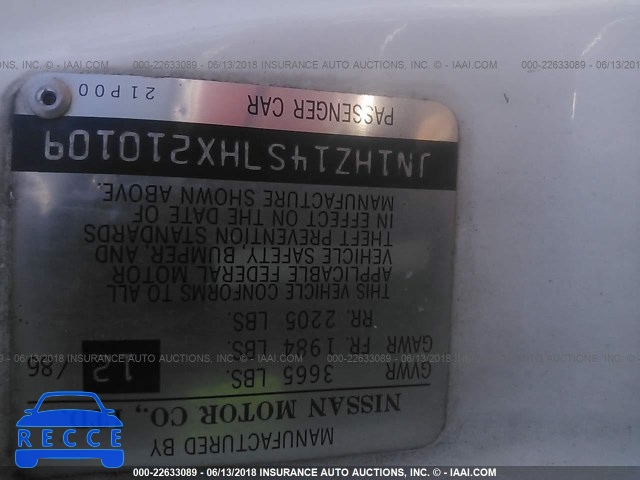 1987 NISSAN 300ZX JN1HZ14S7HX210109 image 8