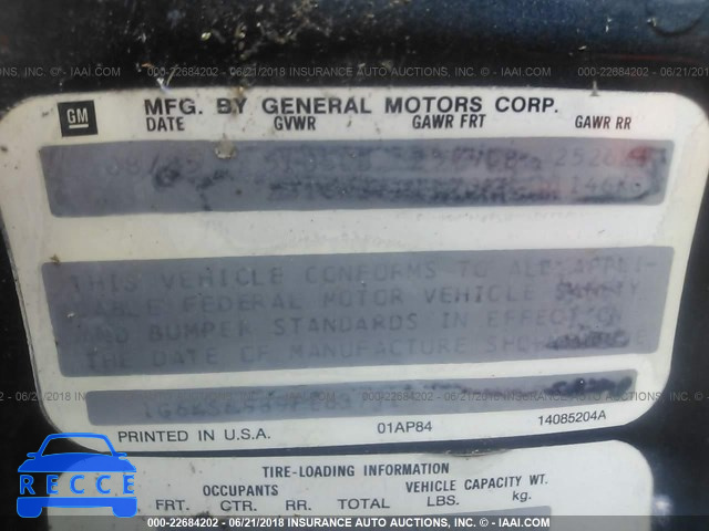 1985 CADILLAC SEVILLE 1G6KS6989FE837715 Bild 8