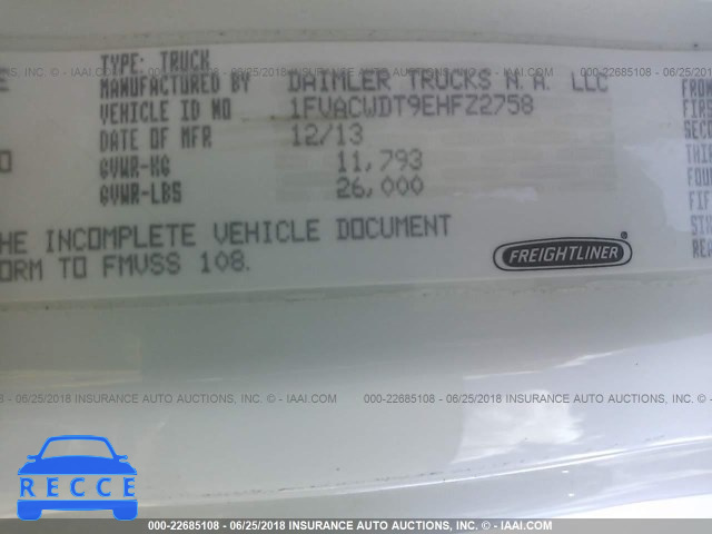 2014 FREIGHTLINER M2 106 MEDIUM DUTY 1FVACWDT9EHFZ2758 image 9