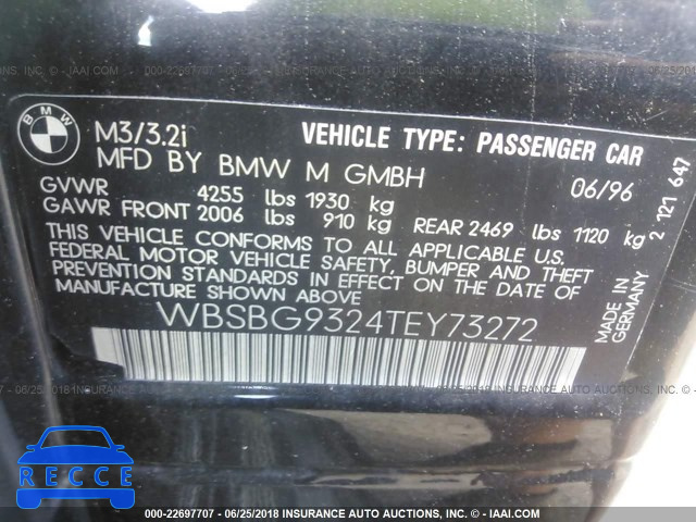 1996 BMW M3 WBSBG9324TEY73272 зображення 8