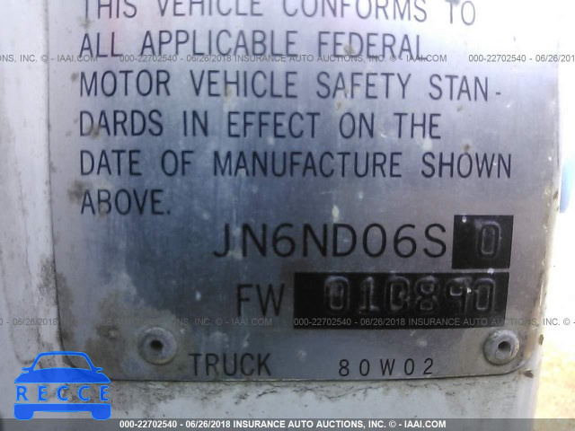 1985 NISSAN 720 KING CAB JN6ND06S0FW010890 зображення 8