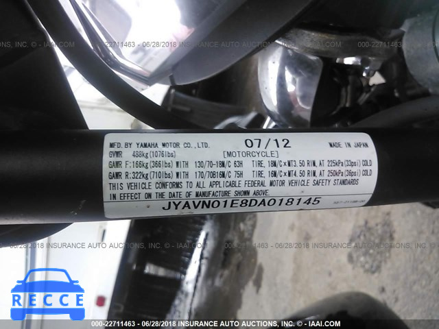 2013 YAMAHA XVS950 A/CT JYAVN01E8DA018145 Bild 9