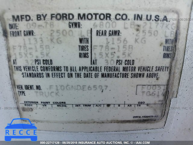 1979 FORD F100 F10GNDE6597 image 8