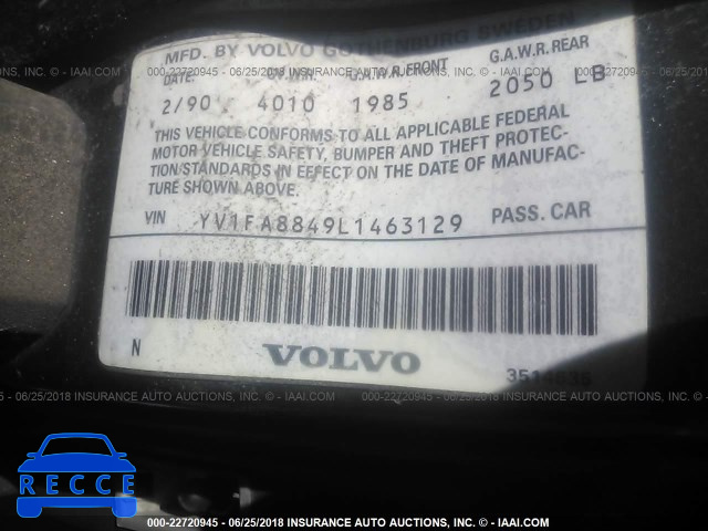 1990 VOLVO 740 GL YV1FA8849L1463129 image 8