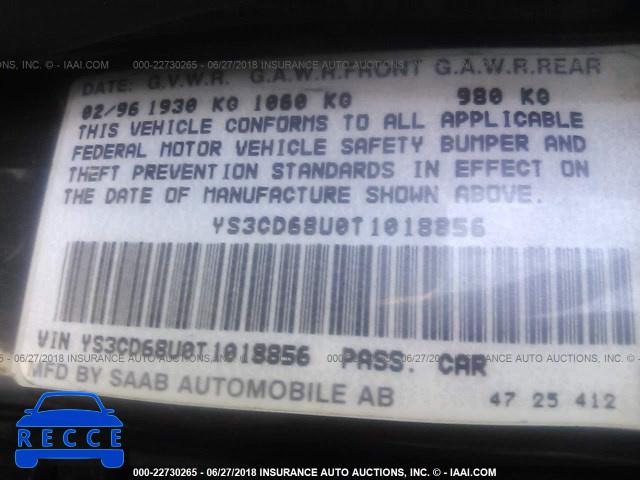 1996 SAAB 9000 CS YS3CD68U0T1018856 image 8