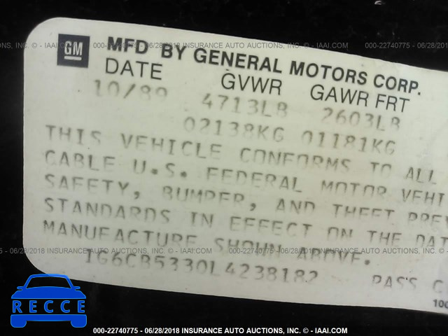 1990 CADILLAC FLEETWOOD 1G6CB5330L4238182 image 7