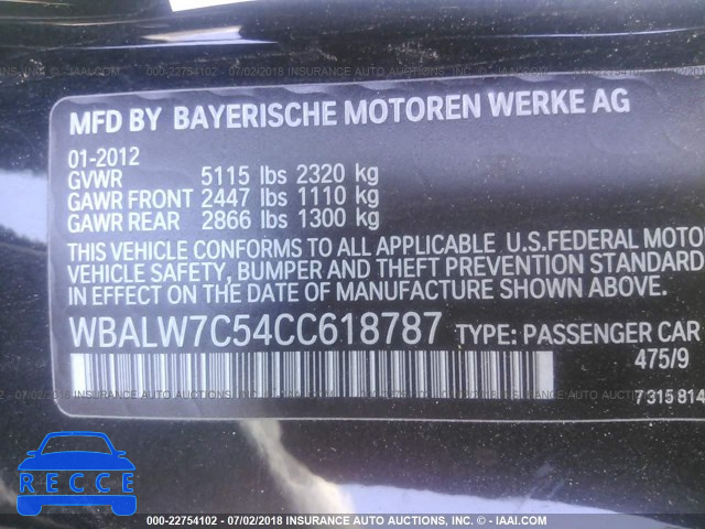 2012 BMW 640 I WBALW7C54CC618787 Bild 8