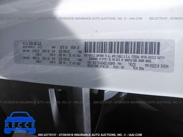 2016 RAM PROMASTER 1500 1500 STANDARD 3C6TRVAGXGE105049 image 8