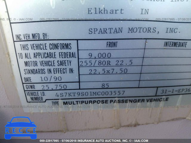 1991 SPARTAN MOTORS MOTORHOME 4S7KT9S01MC003557 image 8