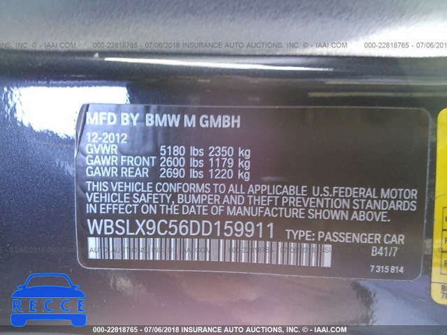 2013 BMW M6 WBSLX9C56DD159911 зображення 8