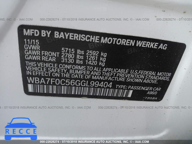 2016 BMW 750 I WBA7F0C56GGL99404 Bild 7