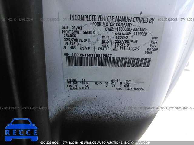 2003 FORD F450 SUPER DUTY 1FDXF46S33EB89887 image 8