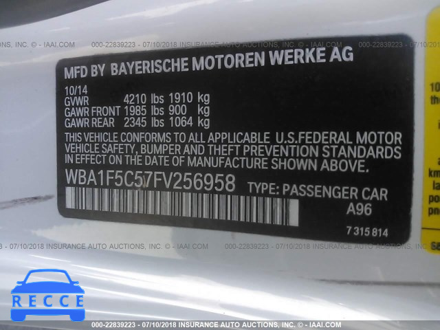 2015 BMW 228 I WBA1F5C57FV256958 image 7