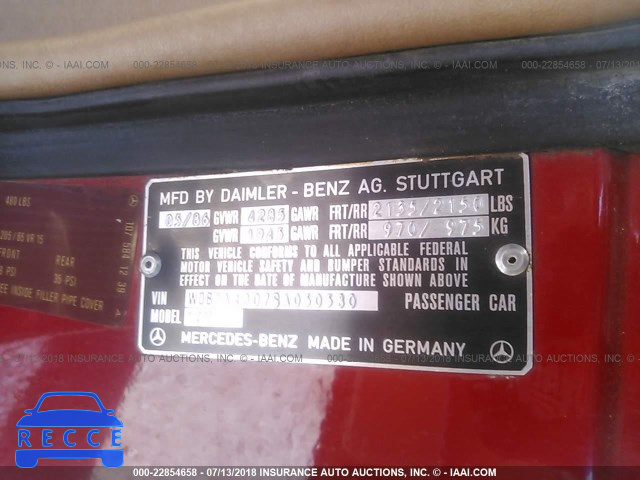 1986 MERCEDES-BENZ 560 SL WDBBA48D7GA050580 image 8