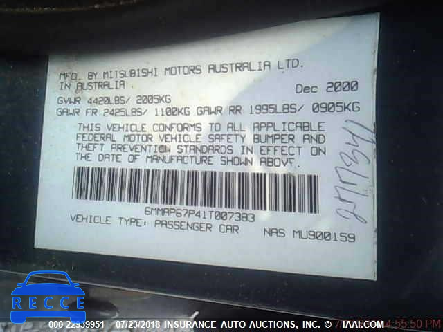 2001 MITSUBISHI DIAMANTE LS 6MMAP67P41T007383 image 8