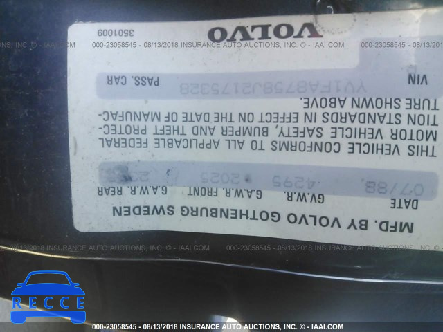 1988 VOLVO 740 GLE YV1FA8758J2175328 Bild 8